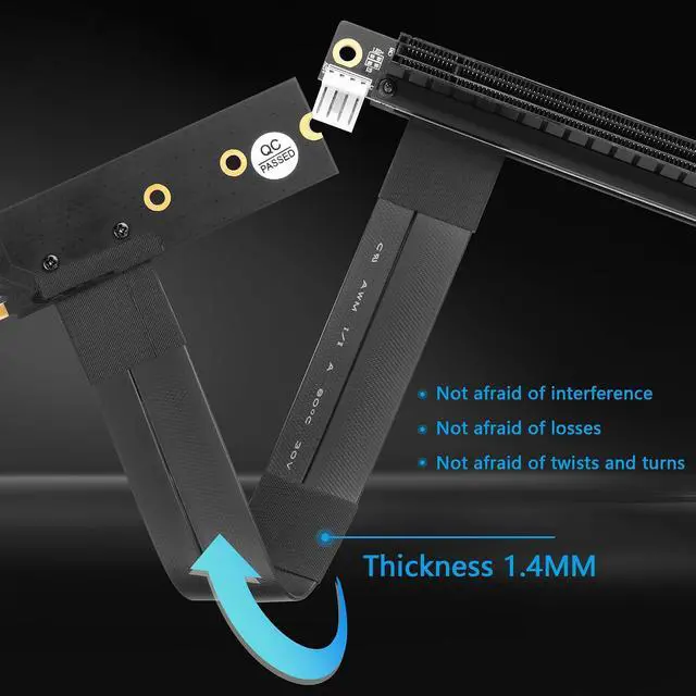 Alt view image 4 of 5 - M.2 NGFF to PCI-e 16x Graphics Riser Card,90 Degree Left M.2 NGFF Key to PCI-Express 16X Extension Cable