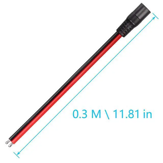Alt view image 4 of 6 - DC5521 Power Pigtails Cable, 0.3m 1ft 14AWG 5.5mm x 2.1 mm DC Female Bare Wire Open End Power Wire,DC Supply Repair Cable for CCTV Security Camera LED Strip Light Etc(2-Pack) (0.3m Black-F)