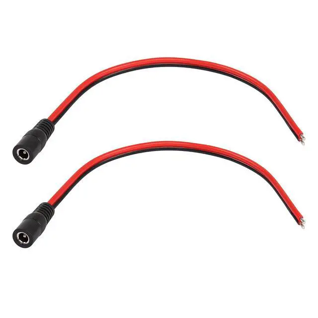 Alt view image 5 of 6 - DC5521 Power Pigtails Cable, 0.3m 1ft 14AWG 5.5mm x 2.1 mm DC Female Bare Wire Open End Power Wire,DC Supply Repair Cable for CCTV Security Camera LED Strip Light Etc(2-Pack) (0.3m Black-F)
