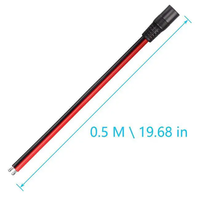 Alt view image 4 of 5 - DC5521 Power Pigtails Cable,1.64ft 14AWG 5.5mm x 2.1 mm DC Female Bare Wire Open End Power Wire,DC Supply Repair Cable for CCTV Security Camera LED Strip Light Etc(2-Pack) (0.5m Black-F)