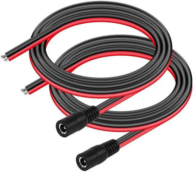 Main image of DC5521 Power Pigtails Cable, 3.2FT 14AWG 5.5mm x 2.1 mm DC Female Bare Wire Open End Power Wire,DC Supply Repair Cable for CCTV Security Camera LED Strip Light Etc(2-Pack) (1m Black-F)