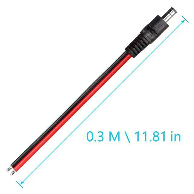 Alt view image 4 of 6 - DC5521 Power Pigtails Cable,1 FT 14AWG 5.5mm x 2.1 mm DC Male Bare Wire Open End Power Wire,DC Supply Repair Cable for CCTV Security Camera LED Strip Light Etc(2-Pack) (0.3m Black)