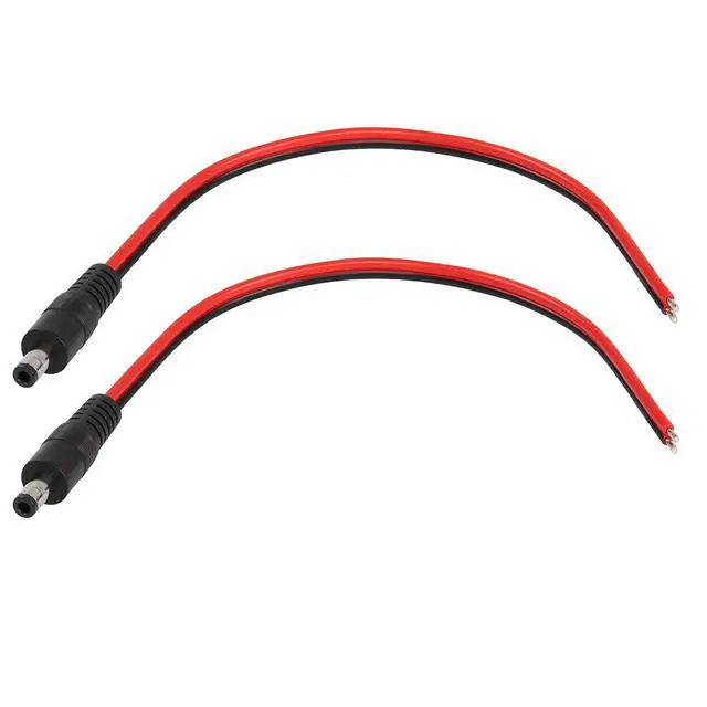 Alt view image 6 of 6 - DC5521 Power Pigtails Cable,1 FT 14AWG 5.5mm x 2.1 mm DC Male Bare Wire Open End Power Wire,DC Supply Repair Cable for CCTV Security Camera LED Strip Light Etc(2-Pack) (0.3m Black)