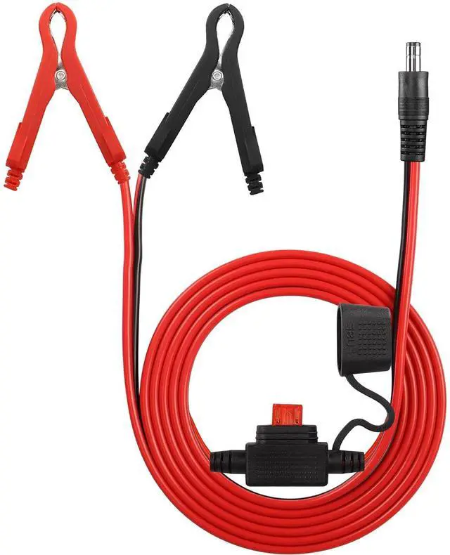 Main image of 4.9FT/1.5M 16AWG DC 5.5mm x 2.1mm Battery Clamps Extension Cord with 10A Fuse, Alligator Crocodile Clip to DC 5.5 2.1mm Male Barrel Plug Car Charger Power Supply Cord for Auto Accessories