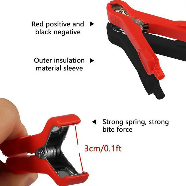 Alt view image 4 of 6 - 4.9FT/1.5M 16AWG DC 5.5mm x 2.1mm Battery Clamps Extension Cord with 10A Fuse, Alligator Crocodile Clip to DC 5.5 2.1mm Male Barrel Plug Car Charger Power Supply Cord for Auto Accessories