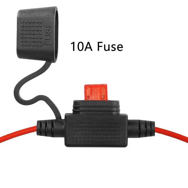 Alt view image 5 of 6 - 4.9FT/1.5M 16AWG DC 5.5mm x 2.1mm Battery Clamps Extension Cord with 10A Fuse, Alligator Crocodile Clip to DC 5.5 2.1mm Male Barrel Plug Car Charger Power Supply Cord for Auto Accessories