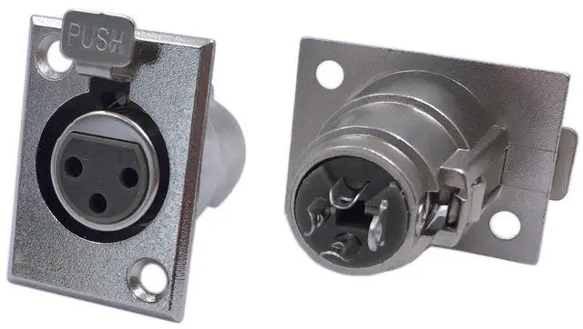 Main image of XLR 3 Pin Female Jack Socket Keystone Wall Plate Panel Mount Audio Microphone Connector Adapter Converter (2-Pack)