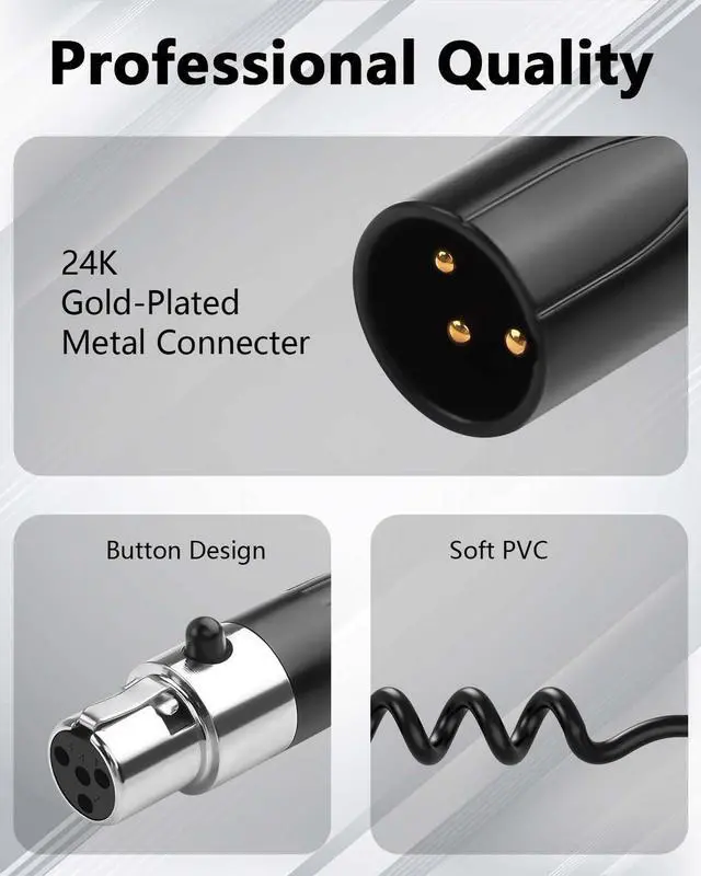 Alt view image 4 of 7 - Mini XLR Female to XLR Male Coiled Cable 3 Pin to 4 Pin Mini Microphone Cable for Microphones & Mixers 1.64FT