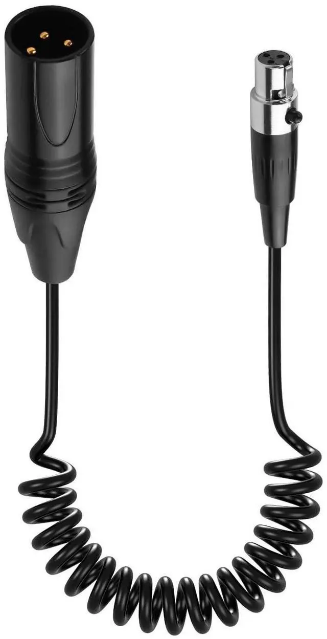 Main image of Mini XLR Female to XLR Male Coiled Cable 3 Pin to 3 Pin Mini Microphone Cable for Microphones & Mixers 1.64FT
