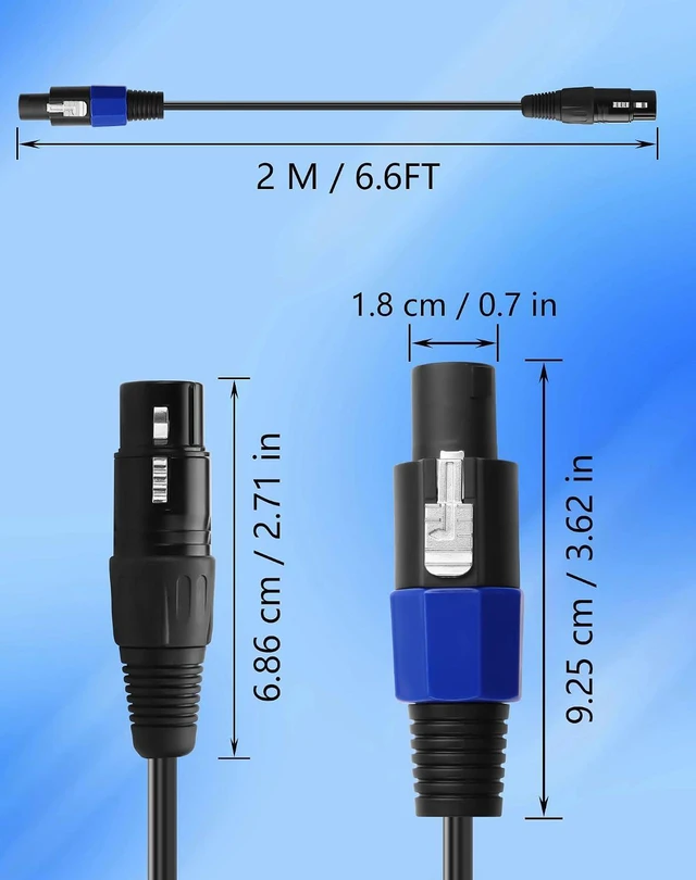 Alt view image 7 of 7 - Speakon to XLR Speaker Cable, 16AWG XLR Female to Speakon Male Audio Adapter wit