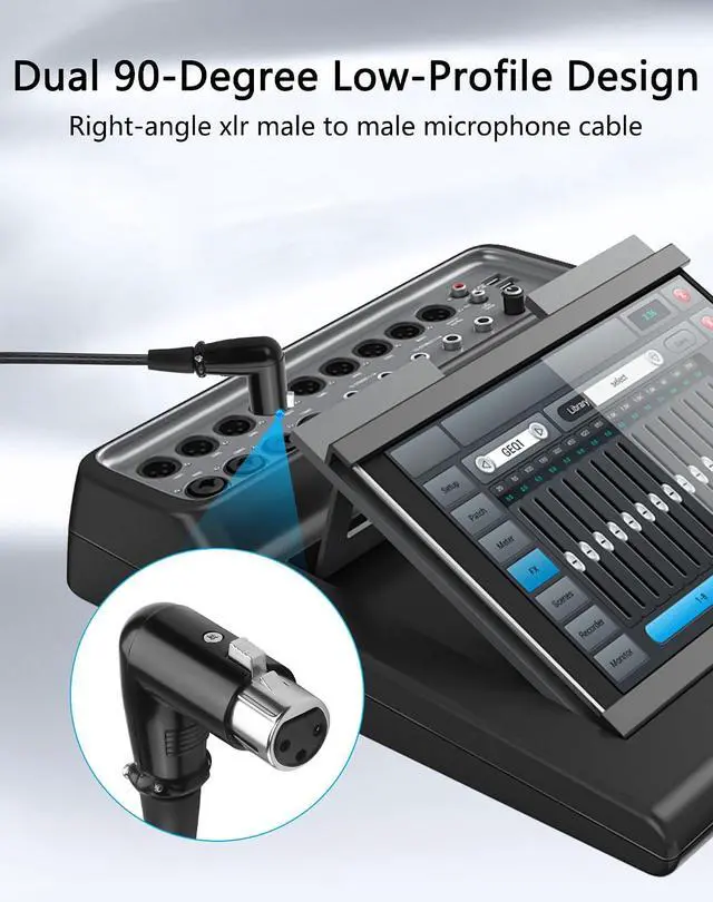 Alt view image 2 of 7 - XLR Female to Dual Female Y Splitter Cable, Balanced XLR Splitter 1 Female to 2 Female Right Angle Microphone Cord Audio Adaptor - 1.64FT / 0.5M