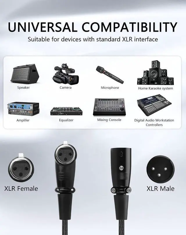 Alt view image 3 of 7 - Right-Angle XLR Female to Dual Male Y Splitter Cable, Balanced XLR Splitter 1 Female to 2 Male Microphone Cord Audio Adaptor - 1.64FT / 0.5M