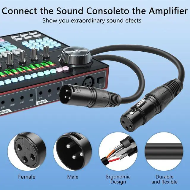 Alt view image 5 of 7 - XLR Microphone Coiled Cable, Male to Female Cable, Balanced XLR Cable 8 Feet, Oxygen-Free Copper Mic Cables, xrl Speaker Cables - Black