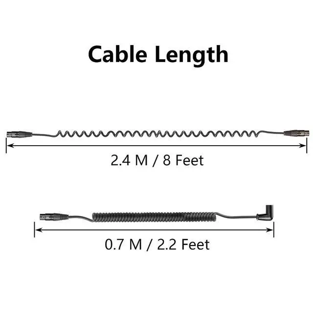 Alt view image 7 of 7 - XLR Microphone Coiled Cable, Male to Female Cable, Balanced XLR Cable 8 Feet, Oxygen-Free Copper Mic Cables, xrl Speaker Cables - Black