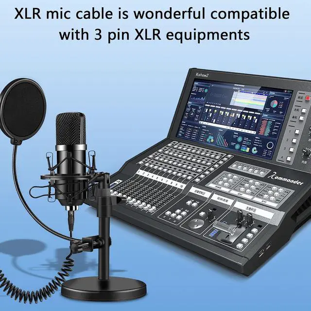 Alt view image 4 of 7 - XLR Microphone Coiled Cable, Male to Female Cable, Balanced XLR Cable 8 Feet, Oxygen-Free Copper Mic Cables, xrl Speaker Cables - Black