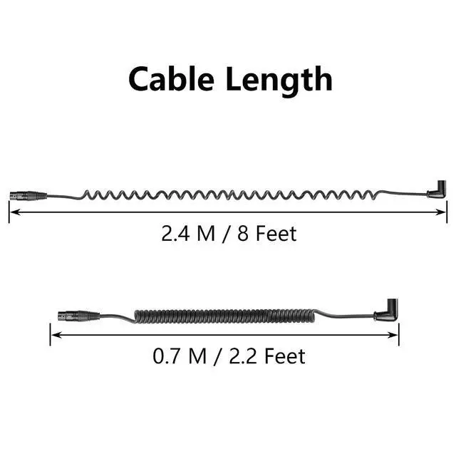 Alt view image 7 of 7 - XLR Microphone Coiled Cable,Male to Female Cable, Balanced X-L-R Cord 8 Feet, Oxygen-Free Copper Mic Cables, XLR Speaker Cables - Black (Right Angle Male to Straight Female)