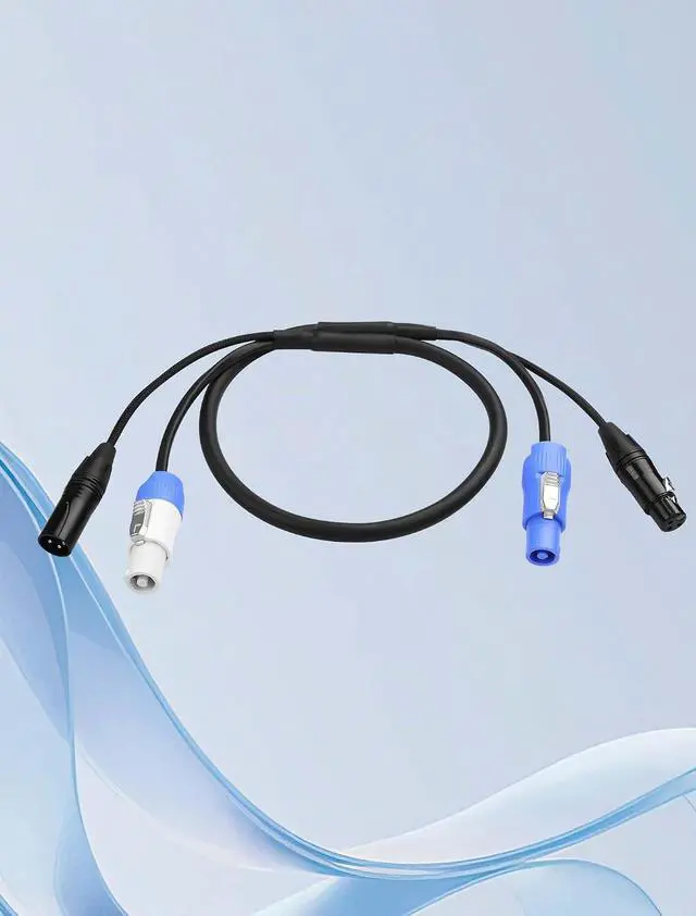 Alt view image 7 of 7 - 3.2 FT PowerCon and DMX Extension Cable, 13AWG AC Power DMX 3Pin XLR Signal Combo Cables for Stage Lighting, Concerts, Events