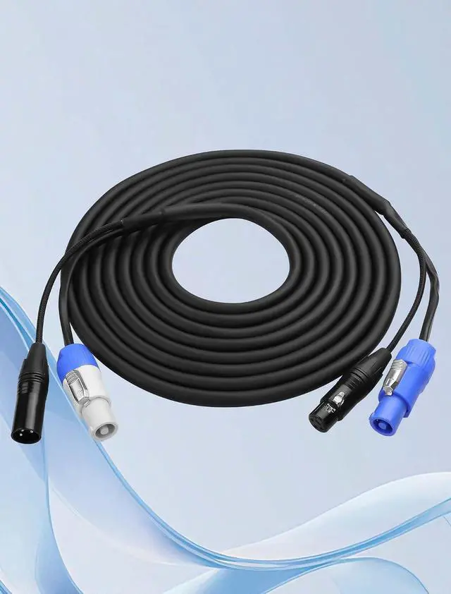 Alt view image 7 of 7 - 16.4 FT PowerCon and DMX Extension Cable, 13AWG AC Power DMX 3Pin XLR Signal Combo Cables for Stage Lighting, Concerts, Events