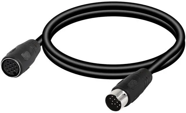 Main image of DIN 13 PIN Male to Female Electrical Signal Control Cable, UL2919 OD9.0MM 13 PIN Extension Cable (M-F) (1m Black)