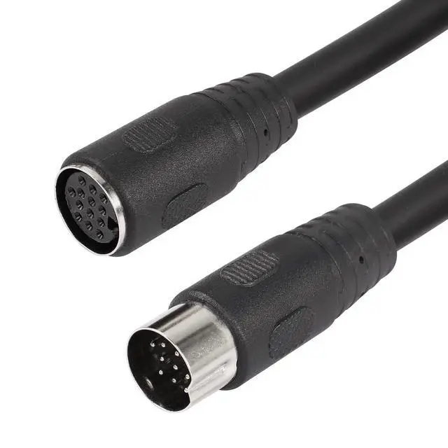 Alt view image 3 of 5 - DIN 13 PIN Male to Female Electrical Signal Control Cable, UL2919 OD9.0MM 13 PIN Extension Cable (M-F) (1m Black)