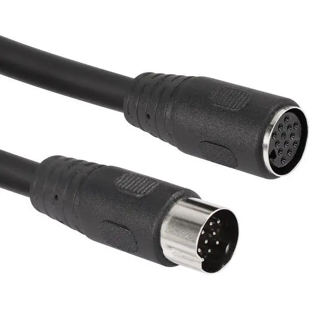 Alt view image 2 of 5 - DIN 13 PIN Male to Female Electrical Signal Control Cable, UL2919 OD9.0MM 13 PIN Extension Cable (M-F) (1m Black)