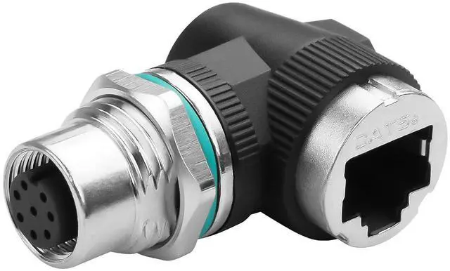 Main image of RJ45 to M12 8 Pin Adapter,M12 8Pin Female to RJ45 Female Ethernet Connector,IP68 Waterproof,for Automation Systems,Plug and Play