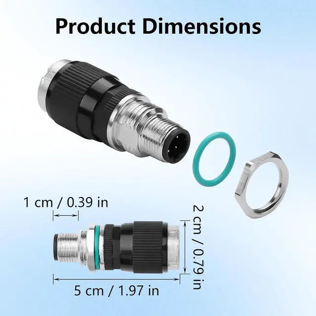 Alt view image 7 of 7 - RJ45 to M12 4 Pin Adapter,M12 4Pin Male to RJ45 Female Ethernet Connector,IP68 Waterproof,for Automation Systems,Plug and Play
