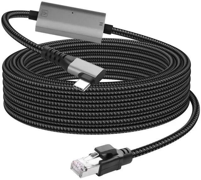 Main image of USB C to 2.5 Gbps Ethernet Cable 6.5 FT, Gigabit RJ45 LAN to 90 Degree Right Angle USB C Adapter, Directly Connected Cat Network Cable Converter to Type C Cable Support USB-C Port Laptops