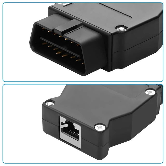 Alt view image 2 of 7 - ENET OBD2 RJ45 Adapter Ethernet RJ45 to OBD2 16 Pin Connector Adapter Coding Rea