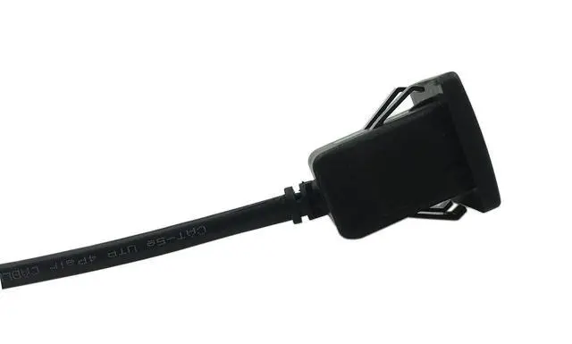 Alt view image 7 of 7 - RJ45 Male to Female LAN Ethernet Network Cat 5e Panel Mount Cable (Black)(2m)
