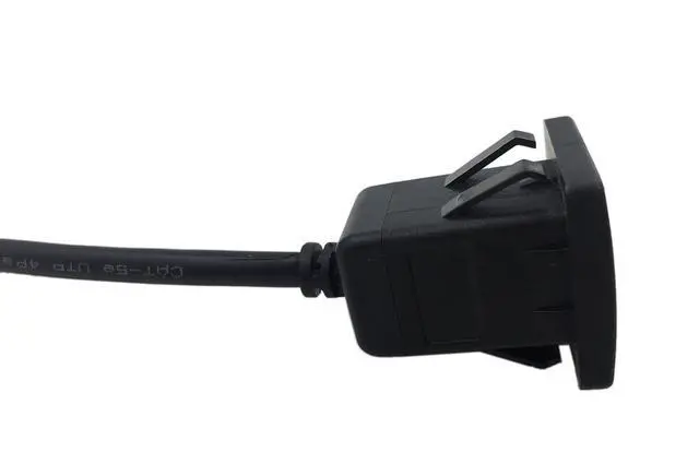 Alt view image 6 of 7 - RJ45 Male to Female LAN Ethernet Network Cat 5e Panel Mount Cable (Black)(2m)