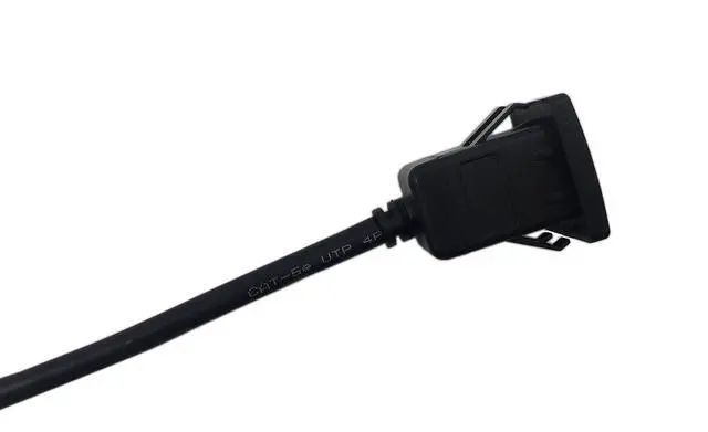 Alt view image 7 of 7 - RJ45 Male to Female LAN Ethernet Network Cat 5e Panel Mount Cable (Black)(1m)