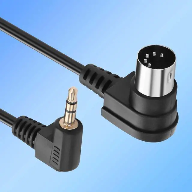 Alt view image 6 of 7 - 5 Pin DIN to 3.5mm Cable,90 Degree MIDI Din 5 Pin Male to 90 Degree 3.5mm 1/8'' Male TRS Stereo Jack Audio Cable for Speaker, MIDI Keyboard (3M/10FT)