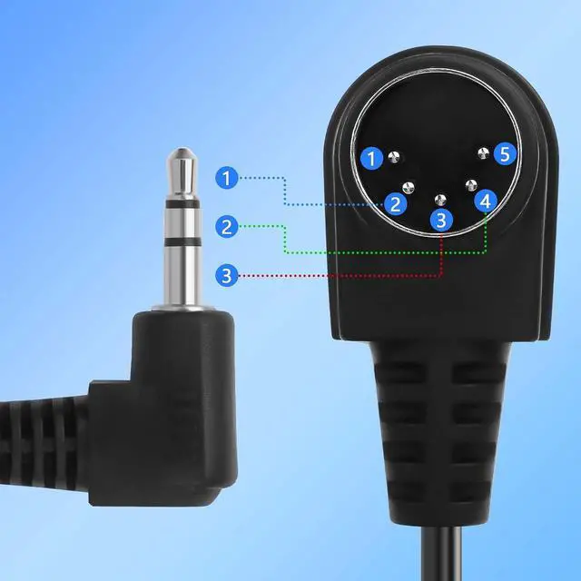 Alt view image 5 of 6 - 2PCS 5 Pin DIN to 3.5mm Cable,90 Degree MIDI Din 5 Pin Male to 90 Degree 3.5mm 1/8'' Male TRS Stereo Jack Audio Cable for Speaker, MIDI Keyboard (1.5M/5FT)