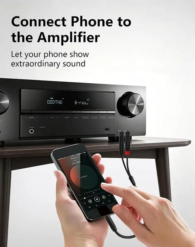 Alt view image 3 of 7 - 3.5mm TRS to Dual 6.35mm TS Mono Y-Cable, 1/8" Stereo Male to 90 Degree 1/4" Mono Male Audio Splitter Cord for Mixer, Amplifier, Home Stereo, Guitar Amp - 0.3M/1FT