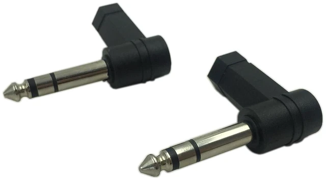 Alt view image 2 of 7 - Right Angle 1/4 Male to 1/8 Female Adapter, 90 Degree 6.35mm 3 Pole Male to 3.5m