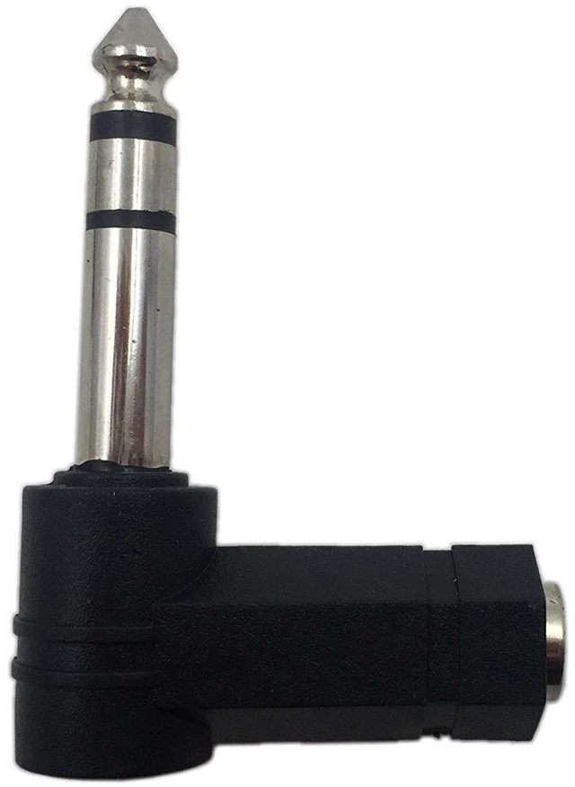 Alt view image 4 of 7 - Right Angle 1/4 Male to 1/8 Female Adapter, 90 Degree 6.35mm 3 Pole Male to 3.5m