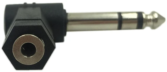 Alt view image 3 of 7 - Right Angle 1/4 Male to 1/8 Female Adapter, 90 Degree 6.35mm 3 Pole Male to 3.5m