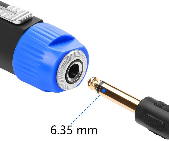 Alt view image 3 of 7 - 4Pack NL4FC Speaker to 1/4 6.35mm Adapter, Speakon Male to Mono 1/4 inch TS Fema