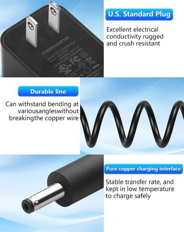 Alt view image 7 of 7 - 12V 3A Power Supply AC to DC 3.5mm x 1.35mm Adapter Supply AC 100-240V to DC 12V Transformer for CCTV Camera Router etc Devices - 4.92 FT