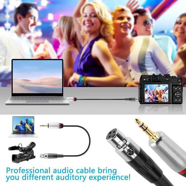 Alt view image 3 of 7 - Mini XLR Female to 3.5mm Stereo Audio Plug Cable, 3 Pin Mini XLR Female to 1/8" TRS Cord Adapter Connector for Audio Conversion of Camera and Other Equipment - 1FT(0.3M)