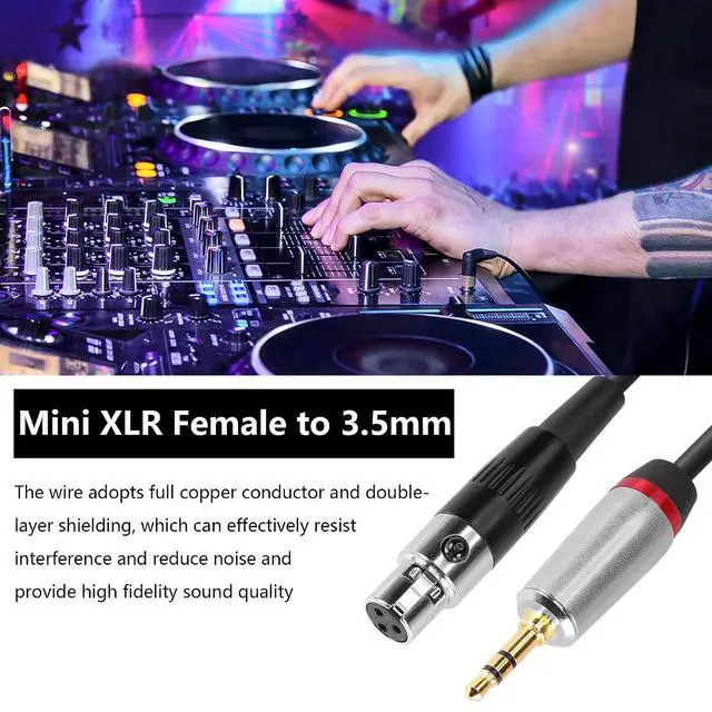 Alt view image 6 of 7 - Mini XLR Female to 3.5mm Stereo Audio Plug Cable, 3 Pin Mini XLR Female to 1/8" TRS Cord Adapter Connector for Audio Conversion of Camera and Other Equipment - 1FT(0.3M)