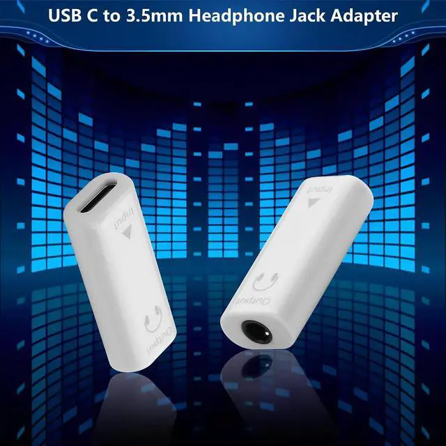 Alt view image 4 of 6 - 2 PCS USB C to 3.5mm Headphone Jack Adapter,Type C Female Input to Aux Male Output Digital Audio Converter for PC, Tablet, Laptop, Microphone, Speaker