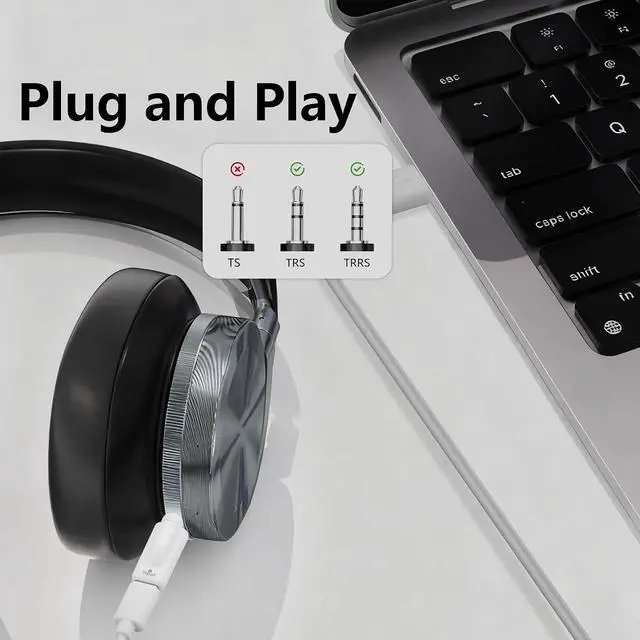 Alt view image 2 of 6 - 2 PCS USB C to 3.5mm Headphone Jack Adapter,Type C Female Input to Aux Female Output Digital Audio Converter for PC, Tablet, Laptop, Microphone, Speaker