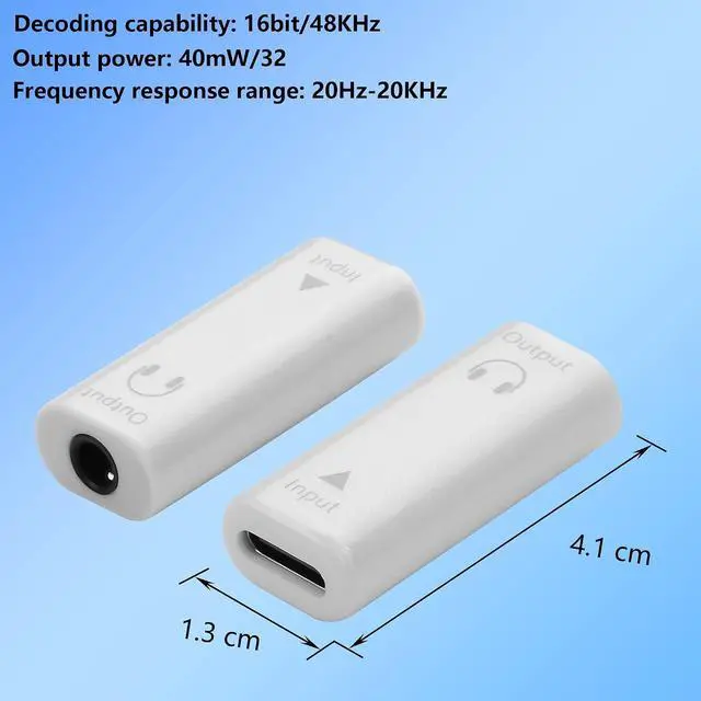 Alt view image 6 of 6 - 2 PCS USB C to 3.5mm Headphone Jack Adapter,Type C Female Input to Aux Female Output Digital Audio Converter for PC, Tablet, Laptop, Microphone, Speaker