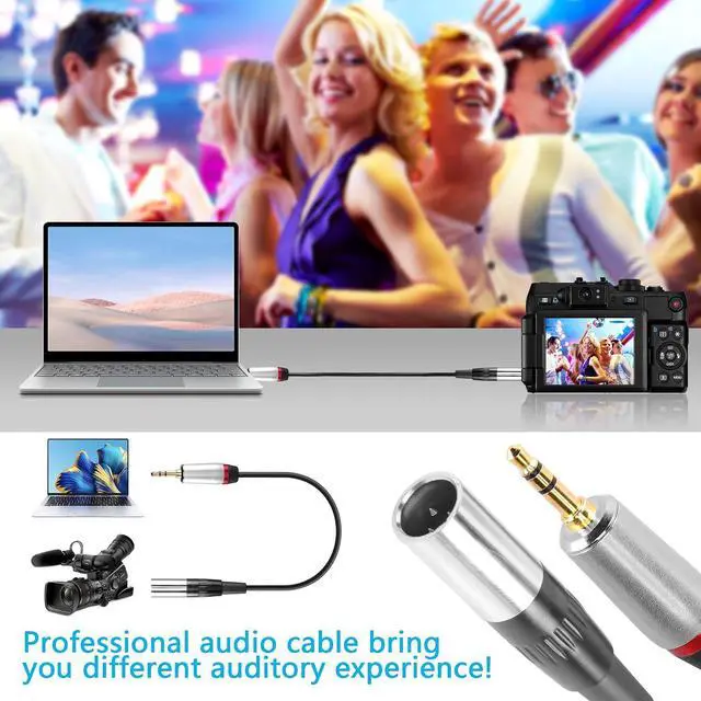 Alt view image 5 of 7 - R Mini XLR Male to 3.5mm Stereo Audio Plug Cable, 3 Pin Mini XLR Male to 1/8" TRS Cord Adapter Connector for Audio Conversion of Camera and Other Equipment - 1FT(0.3M)