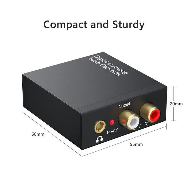 Alt view image 4 of 6 - DAC 192KHz Digital to Analog Audio Converter, Optical to RCA Adapter with Coaxial Cable, Toslink Optical to 3.5mm Adapter for PS4 HD DVD Home Cinema Systems
