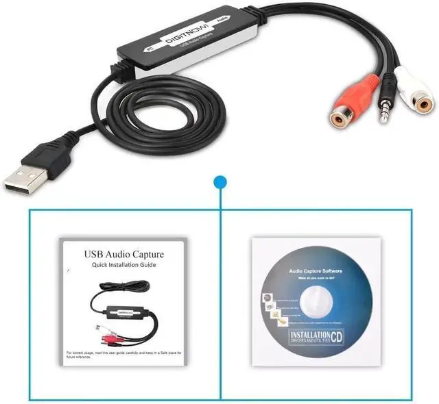 Alt view image 6 of 7 - USB 2.0 Audio Capture Card for Vinyl Records, Audio Grabber for Cassette Tapes to Digital MP3 Converter with Stereo RCA/3.5mm Music Interface, Support Mac & Windows 7/8/10/11/XP/Vista