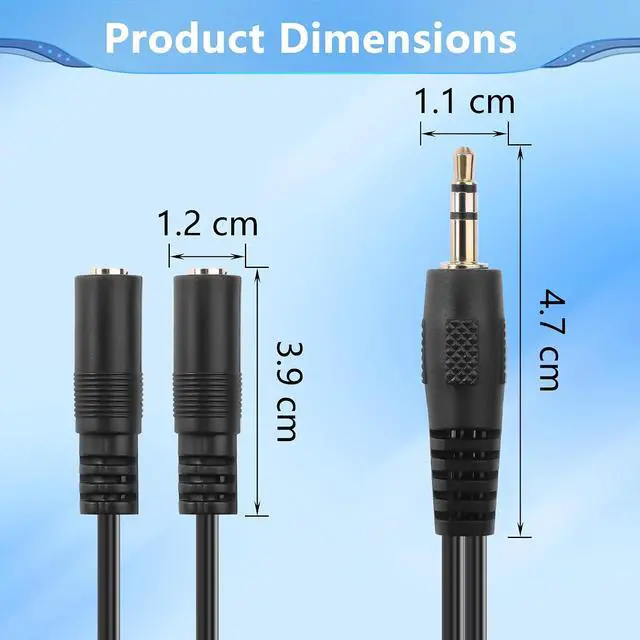 Alt view image 6 of 7 - 3.5mm TRS Audio Splitter Coiled Cable,Dual 3.5mm Coiled Cord,1/8" TRS Male to 2 Female Spring Y Splitter Cable for Home,Phone, Headset,Speakers Etc