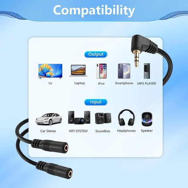 Alt view image 2 of 7 - 90 Degree 3.5mm Male to 2 Female Spring Y Splitter Cable,Dual 3.5mm Coiled Cord,1/8" TRS 1 Male to 2 Female Plug Audio Splitter Coiled Cable for Home,Phone, Headset,Speakers Etc